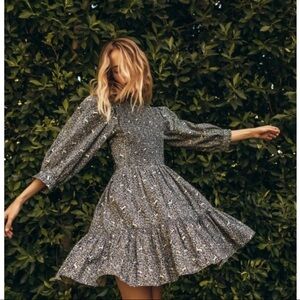 Doen Leda mini Dress Prancing Pawn Floral Sz XS